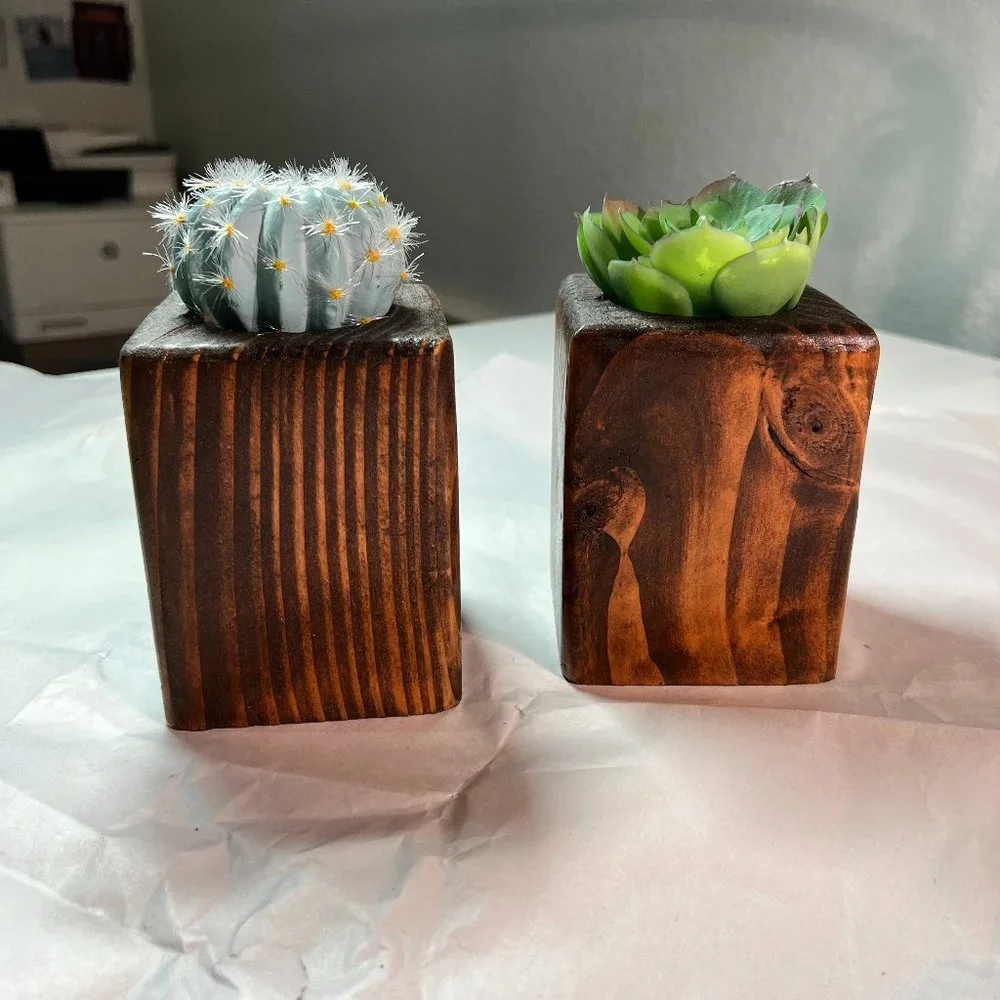 Handmade Wood Planter/Vase